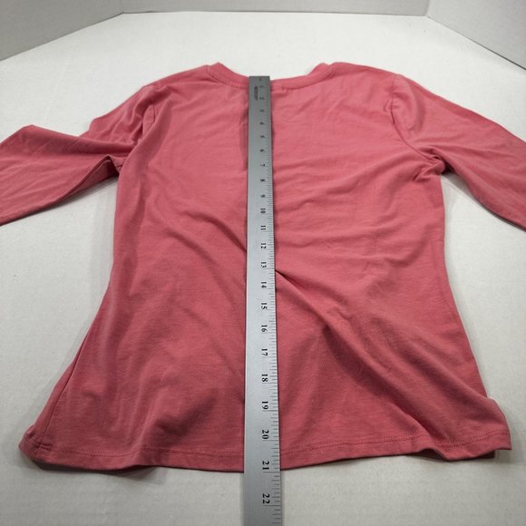 Selfie Women's Sz Medium Long Sleeve Tee Shirt Gather And Tied On Front Pink New - Picture 13 of 16